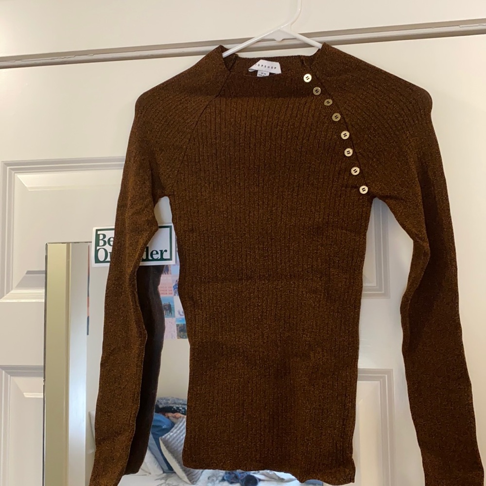 Bronze long sleeve sweater top